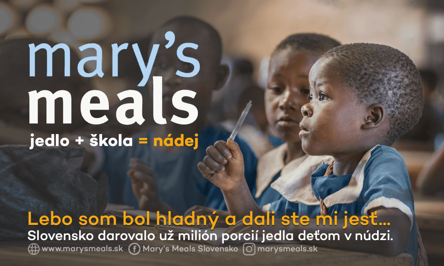 Mary’s Meals: Milión jedál zo Slovenska pre hladujúce deti vo svete